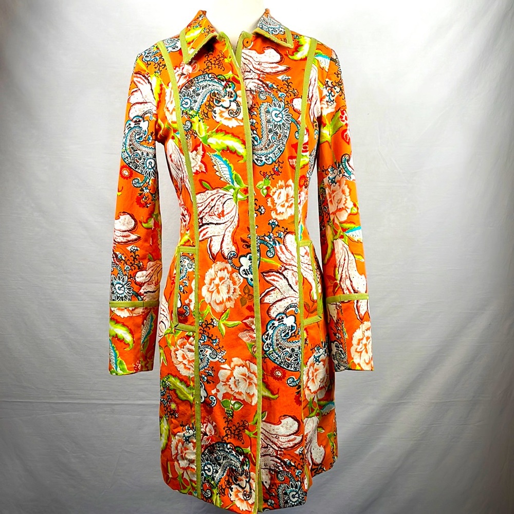 Cool 70’s Etcetera artsy beautiful bright colored womens. Size 4 Trenchcoat